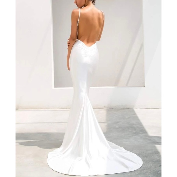 Mile High Clozet Dresses & Skirts - Paris Ruched Detail Backless Floor Length Slip Dress